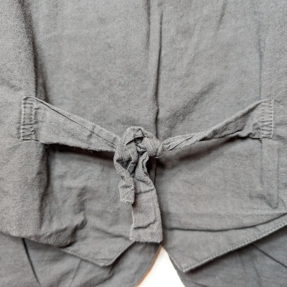 Vintage Black & White Aztec Button Front Tie Back Vest Womans Medium Boho - Picture 5 of 8